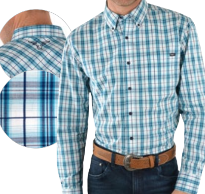 Pure Western Mens Archer Check Button LS Shirt