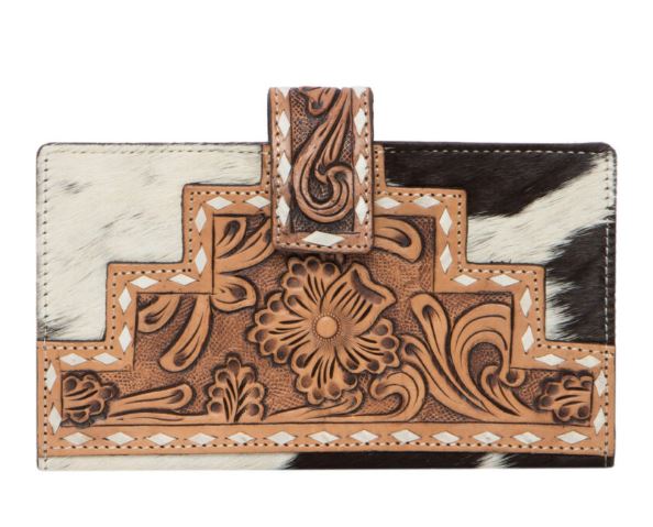 The Design Edge Tooling Leather Slim Button Wallet