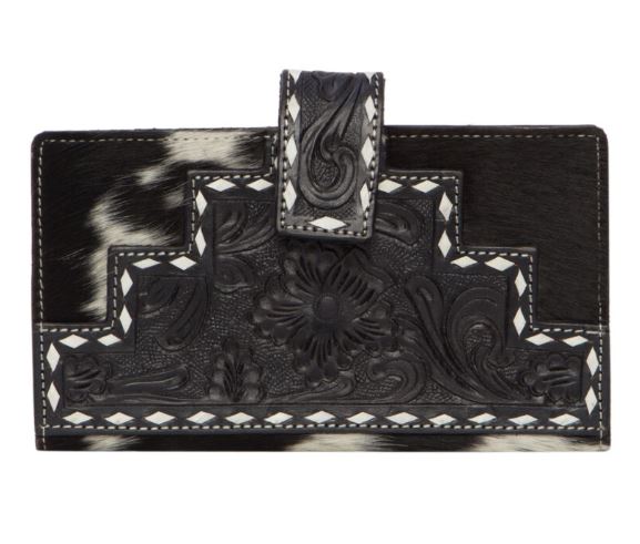 The Design Edge Tooling Leather Slim Button Wallet