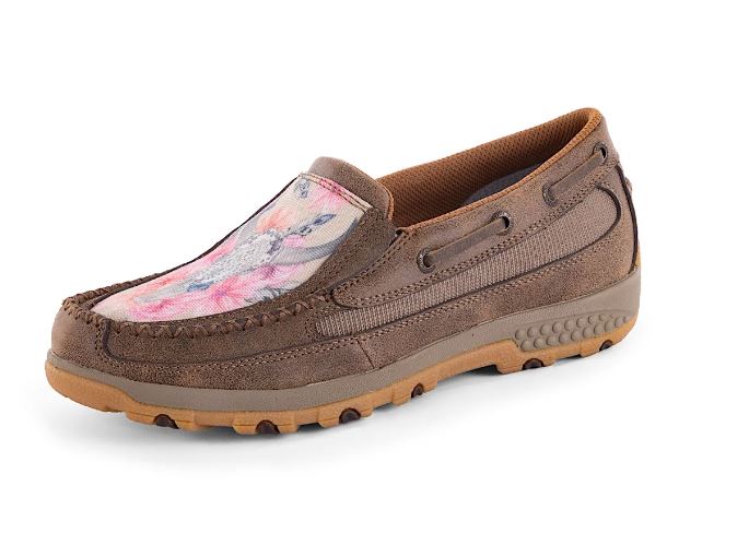 Twisted X Wmns Skull Flowers Mocs Slip On - Twisted X Clearance