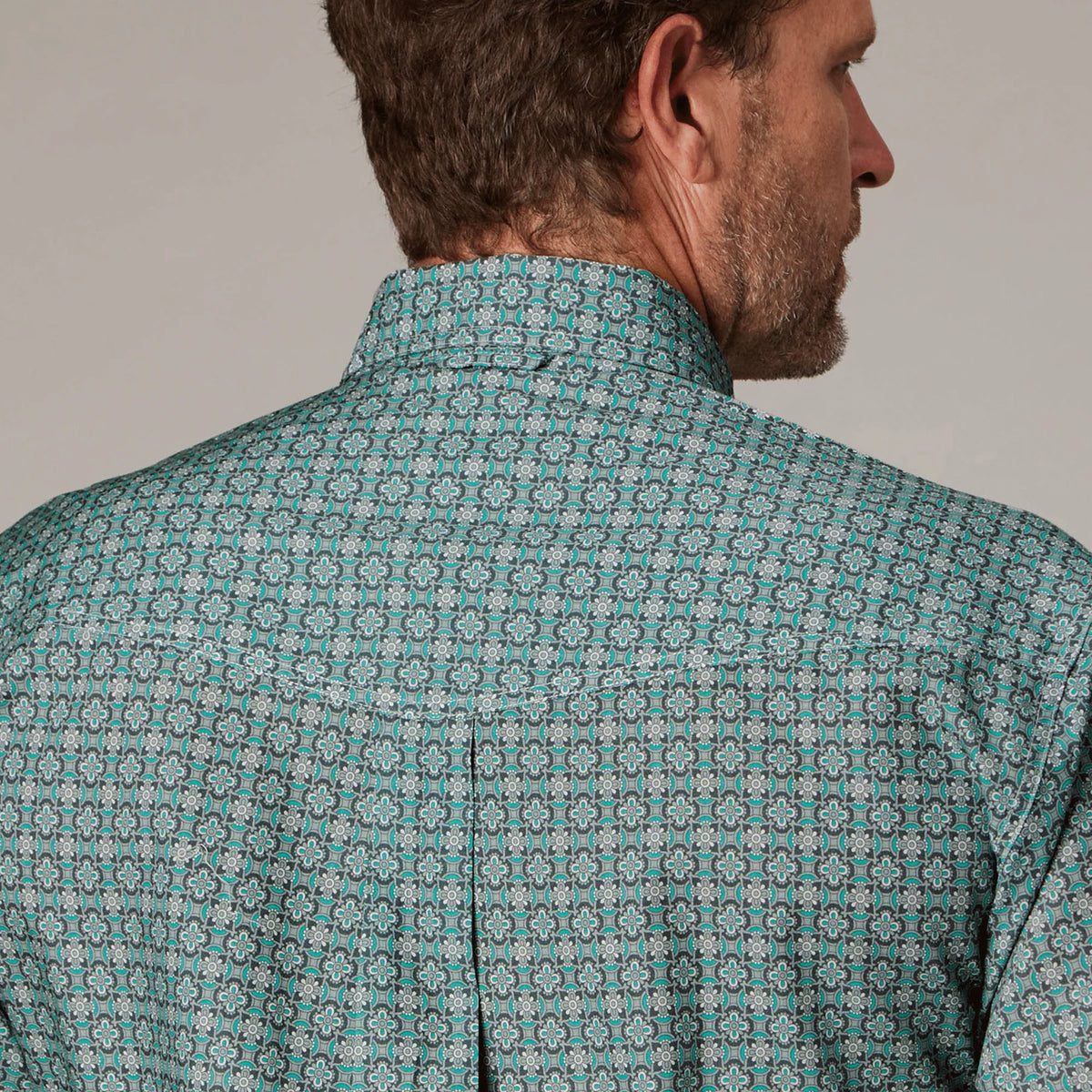 Roper Mns Amarillo Colleciton LS Print Shirt Grey - Christmas Sale