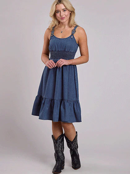 Roper Wms Five Star Collection Sleeveless Dress Solid Blue