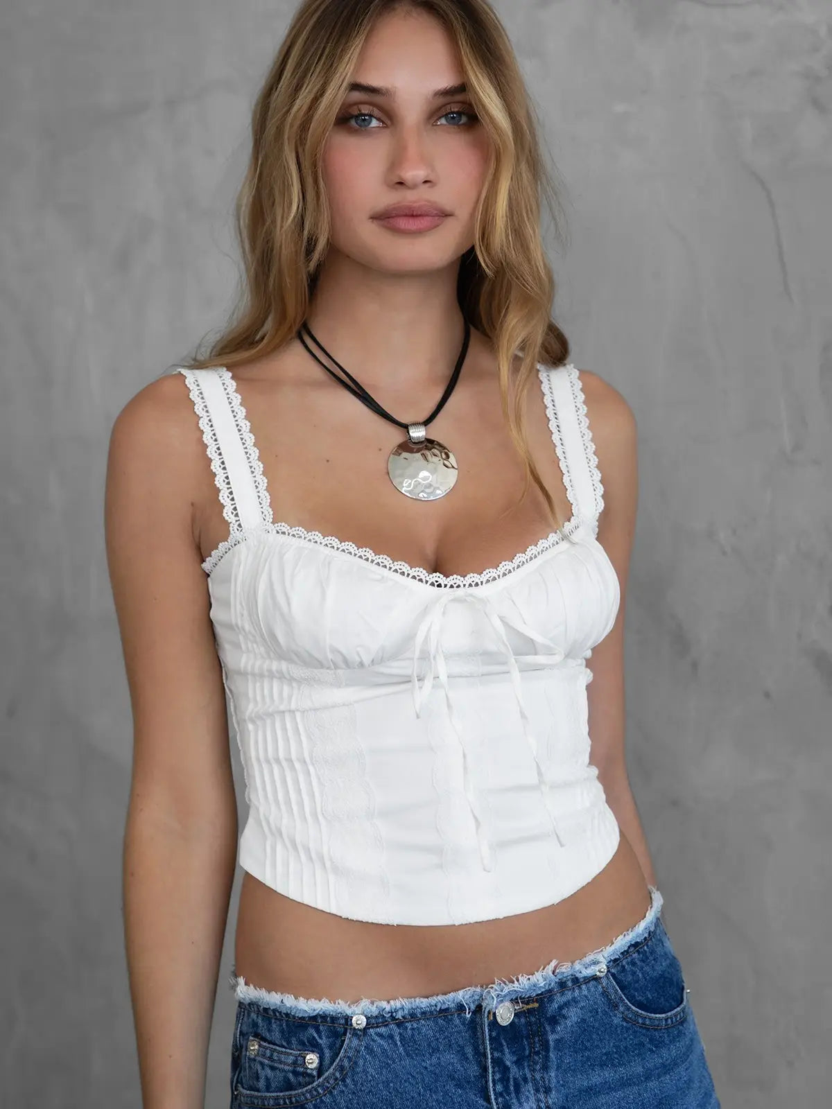 Tilla Sweatheart Neckline with Lace Trim Milkmaid Corset