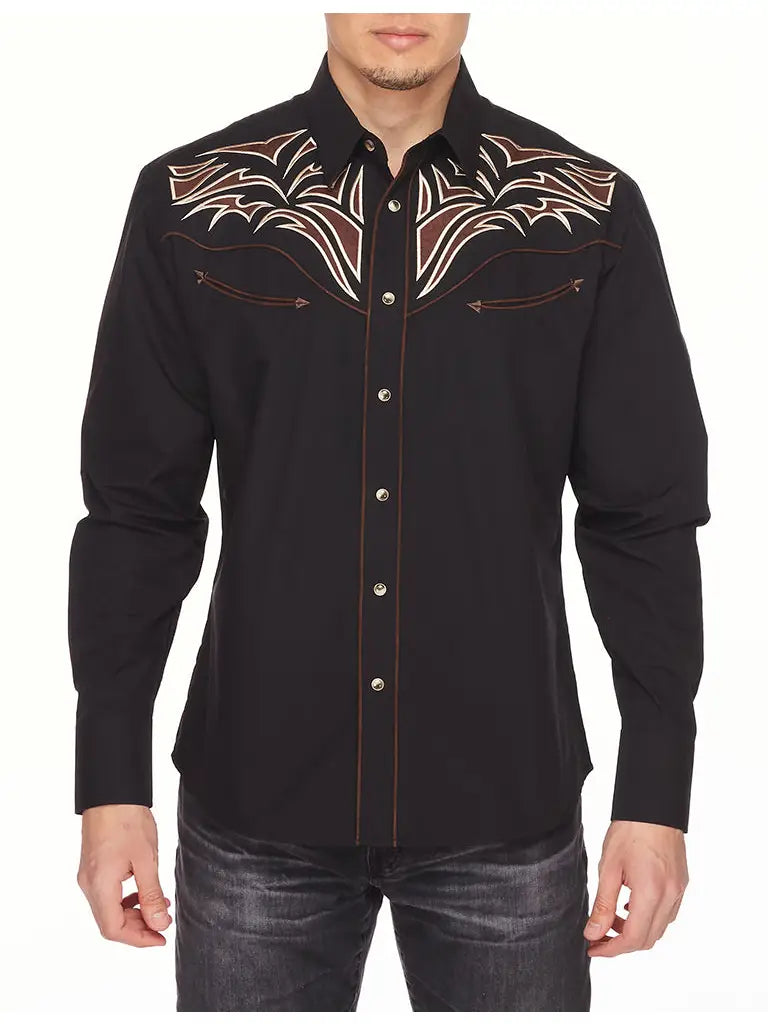 Rodeo Mens Western Embroidered Cowboy Outfit Shirts
