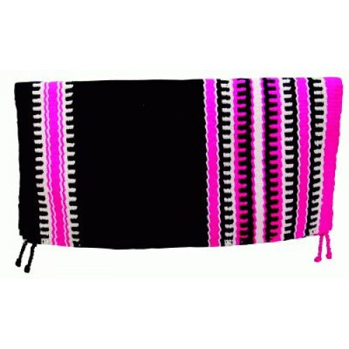 Saddle Blanket Black Fushia White