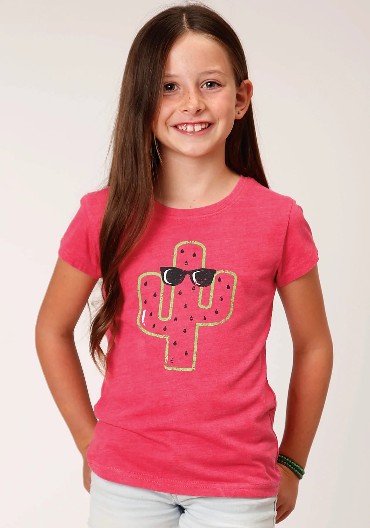 Roper Gls Five Star Collection SS Tee Solid Pink - Clearance
