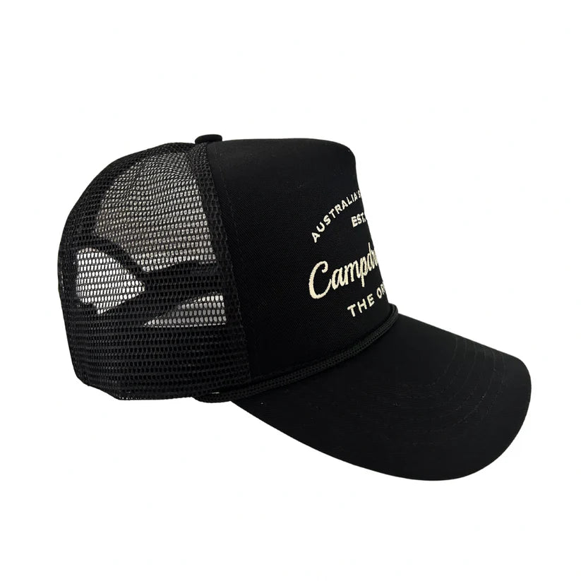 Campdraft Australia Retro Trucker Cap - Black