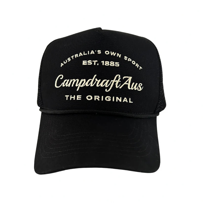 Campdraft Australia Retro Trucker Cap - Black