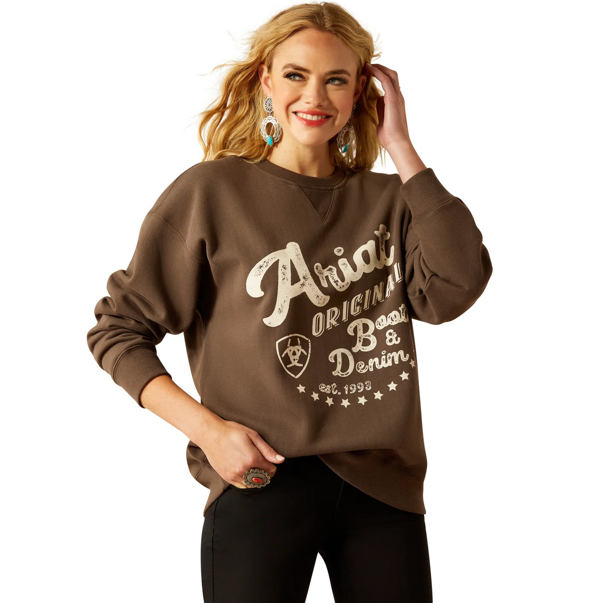 Ariat Wns Oversized Crew Sweatshirt Banyan Bark