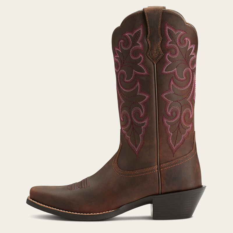 Ariat Wms Round Up Square Toe Powder Brown - EOFY Sale