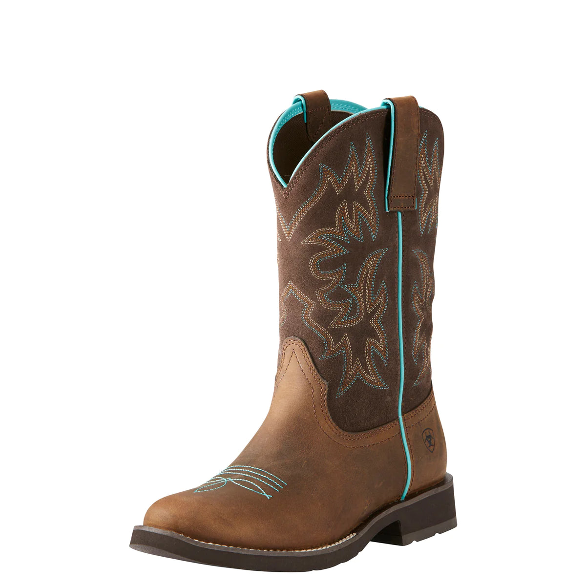 Ariat Wms Delilah Round Toe Distressed Brown/Fudge Brown - Clearance