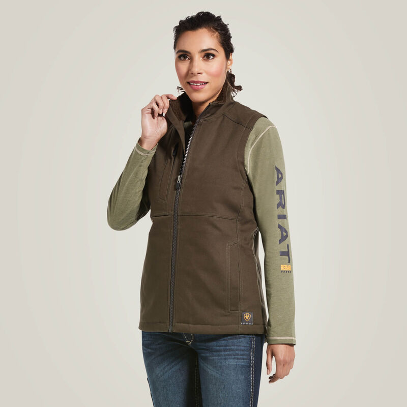 Ariat Wms Rebar Duracanvas Insulated Vest Wren - Winter Clearance