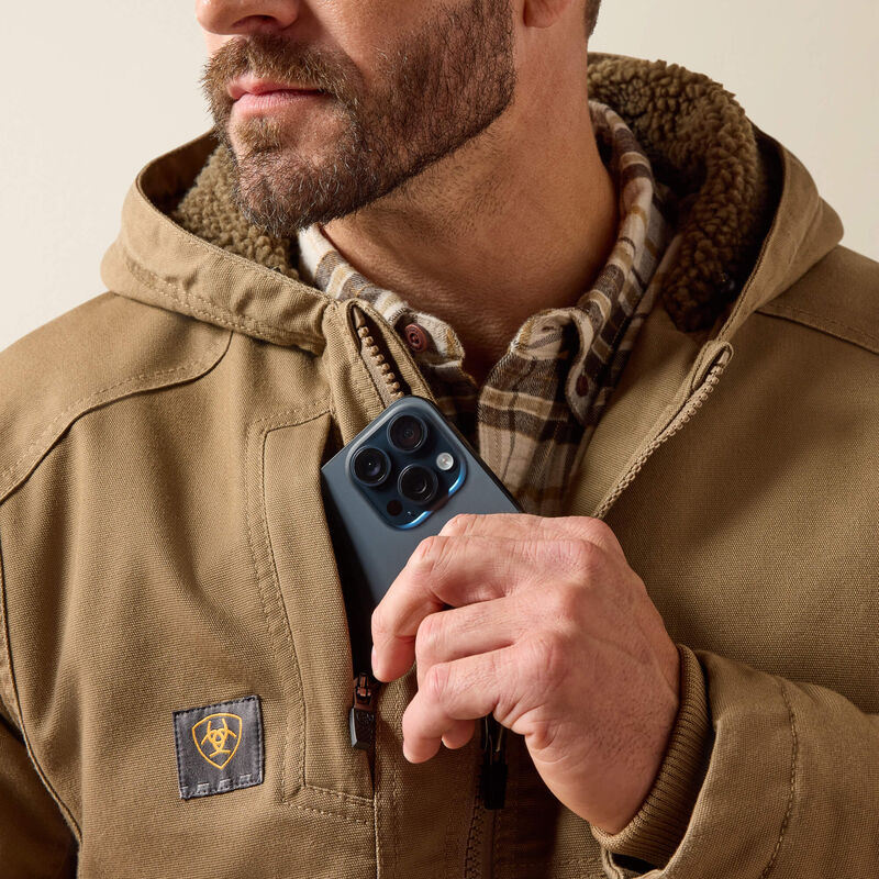 Ariat Mns Rebar Duracanvas Jacket Field Khaki - Winter Clearance