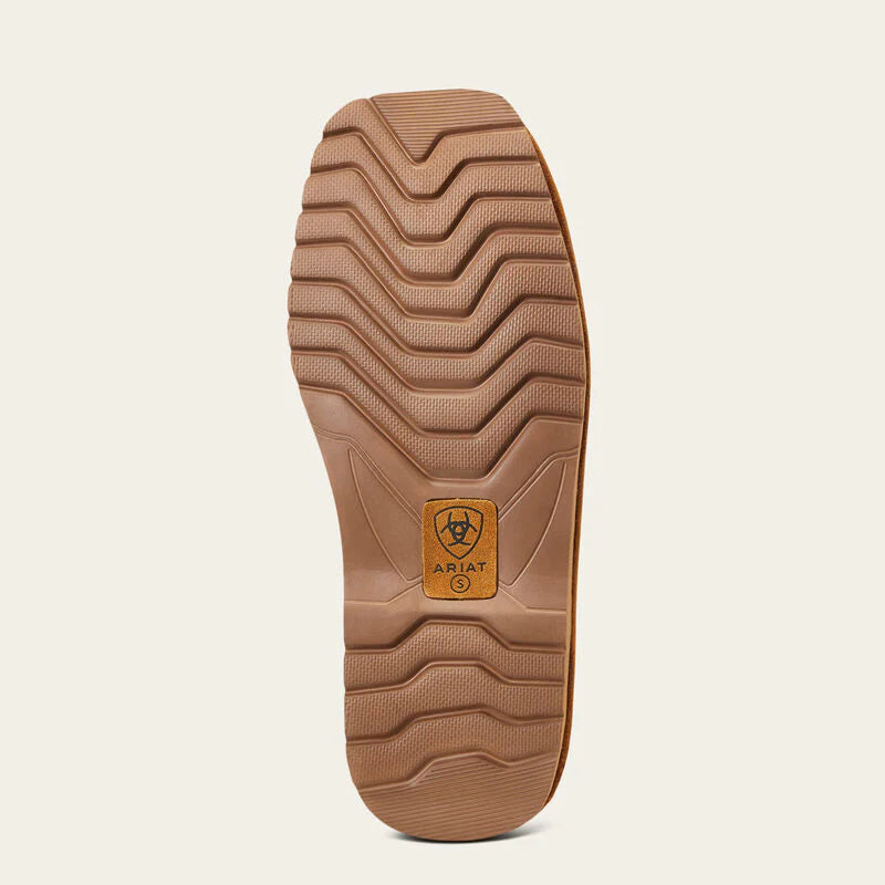 Ariat Mns Silversmith Square Toe Slipper Chestnut with Chocolate