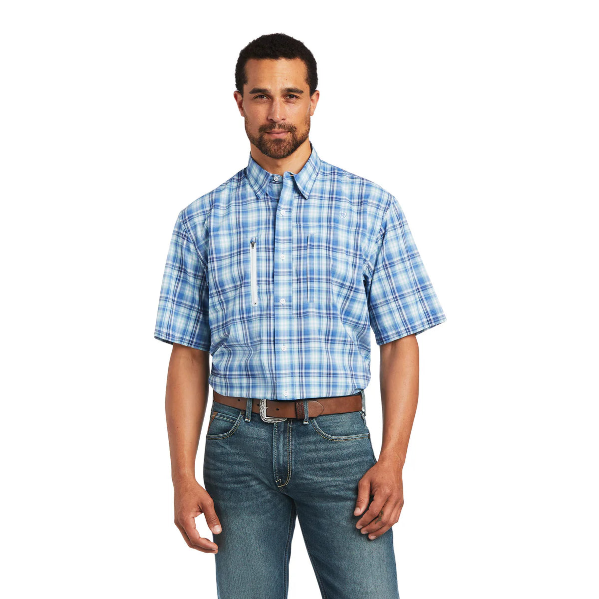 Ariat Mns Venttek Classic SS Shirt Dutch Blue Plaid