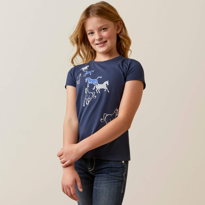 Ariat Yth Frolic SS T Shirt Navy Eclipse - EOFY Sale