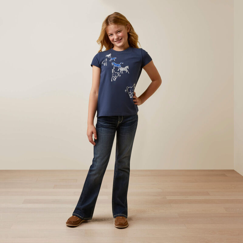 Ariat Yth Frolic SS T Shirt Navy Eclipse - EOFY Sale