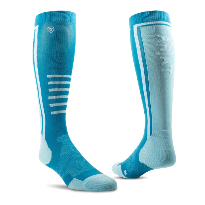 Ariat Uni Ariattek Slimline Performance Socks Mosaic Blue/Gulf Stream