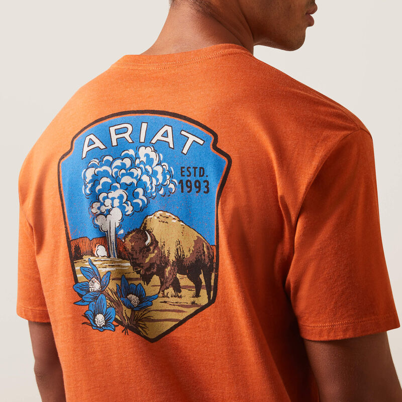 Ariat Mns Ariat Old Faithful SS T Shirt Adobe Heather - Summer Clearance