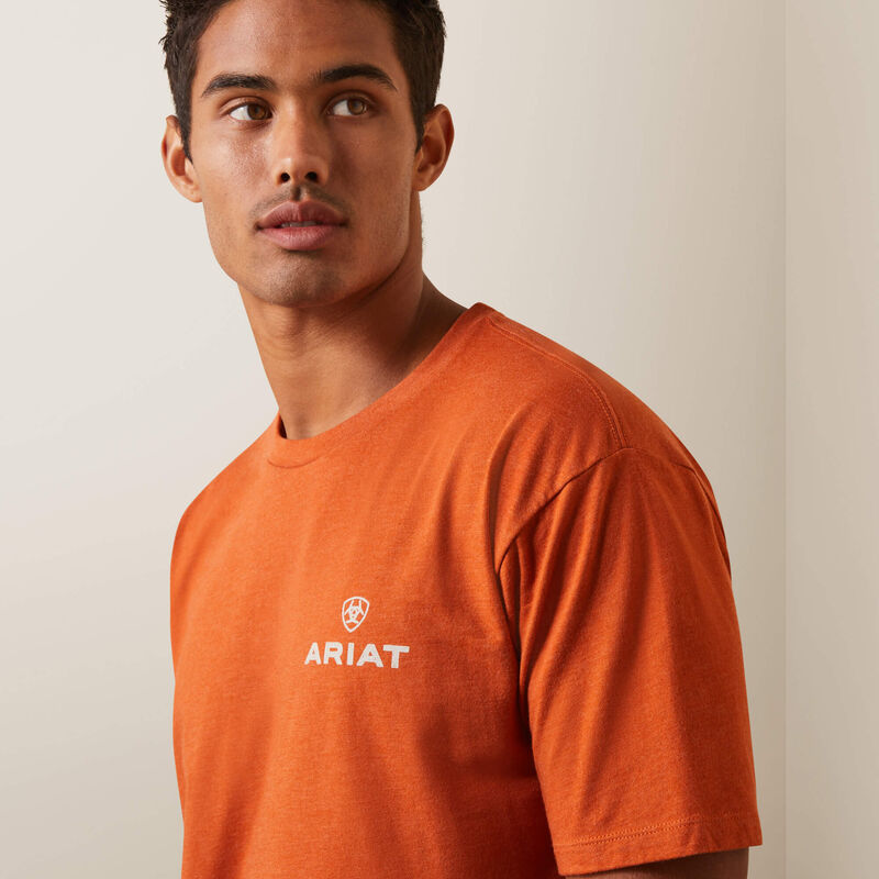 Ariat Mns Ariat Old Faithful SS T Shirt Adobe Heather - Summer Clearance