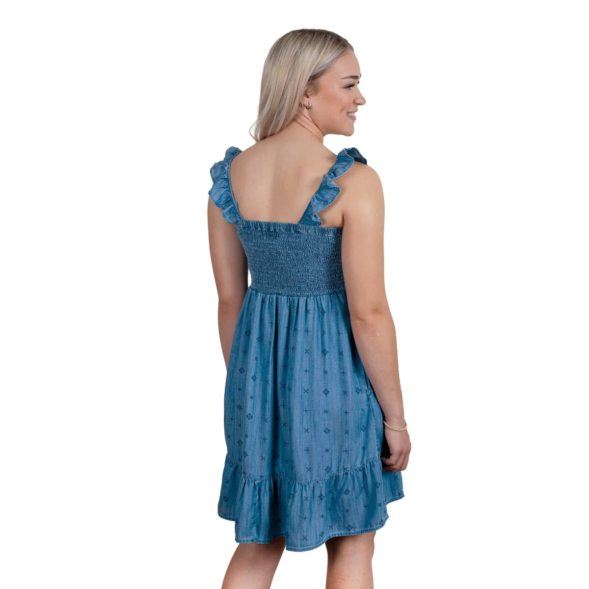 Ariat Wms Paisley Dress Light Denim Blue