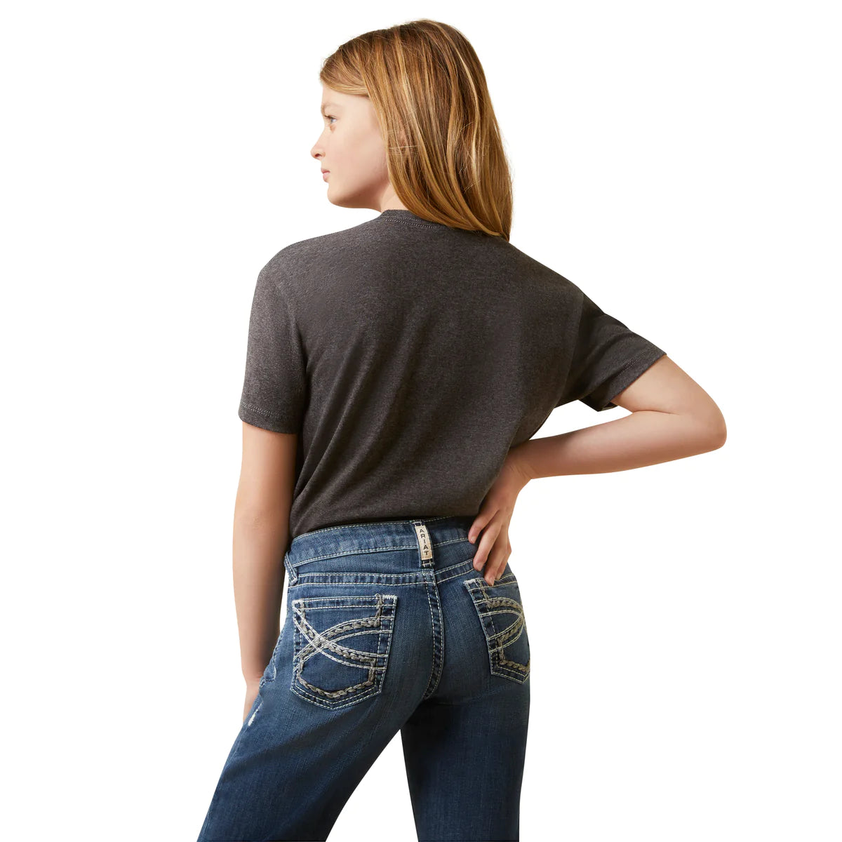 Ariat Gls Cow Girl SS Tee Charcoal Heather - Black Friday Sale