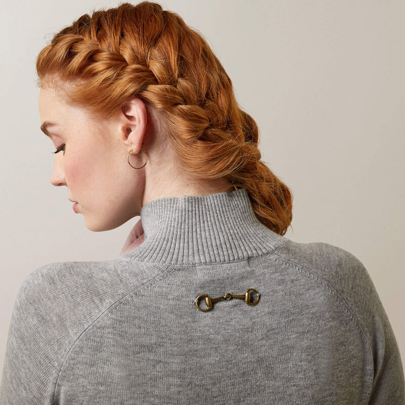 Ariat Wms Half Moon Bay Sweater Heather Grey - Winter Black Friday Sale