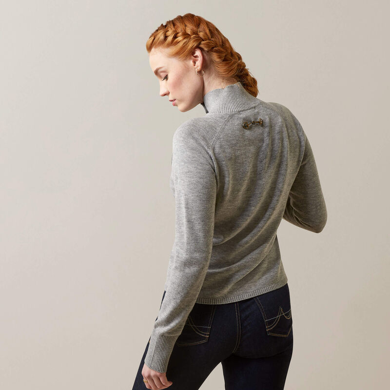 Ariat Wms Half Moon Bay Sweater Heather Grey - Winter Black Friday Sale