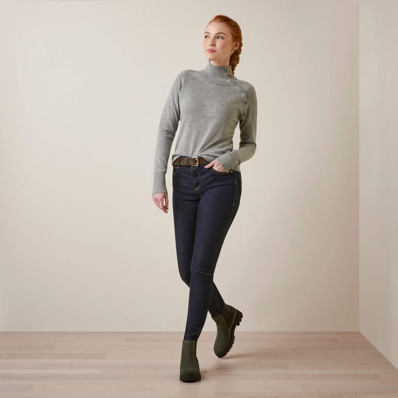 Ariat Wms Half Moon Bay Sweater Heather Grey - Winter Black Friday Sale