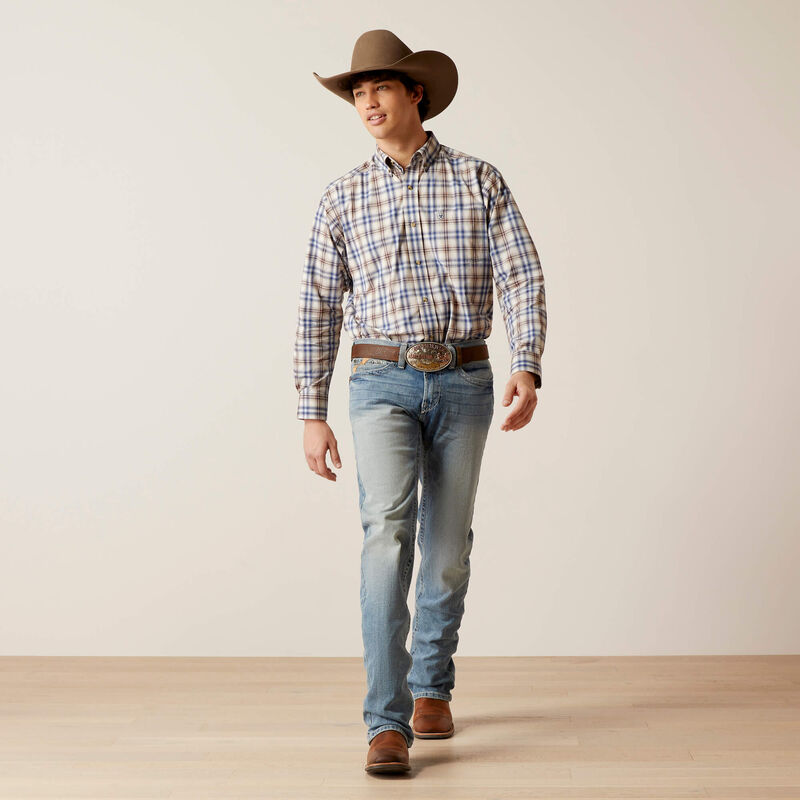 Ariat Mns Pro Series Baylor Classic LS Shirt White - EOFY Sale
