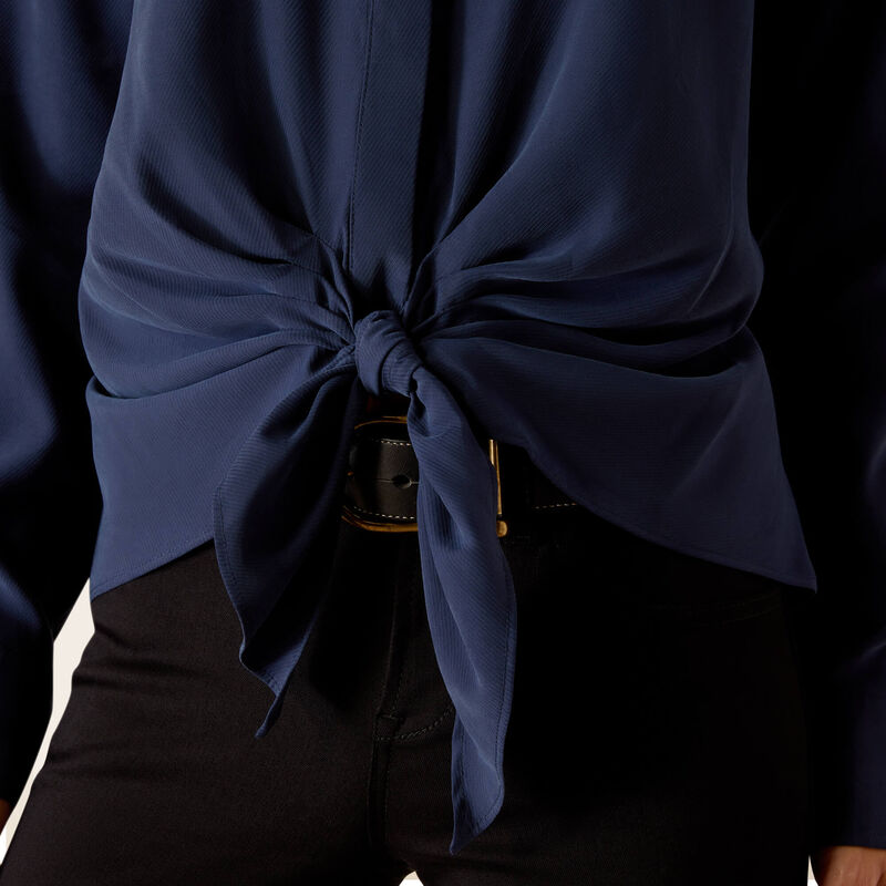 Ariat Wms Larkspur LS Blouse Navy - Black Friday Sale