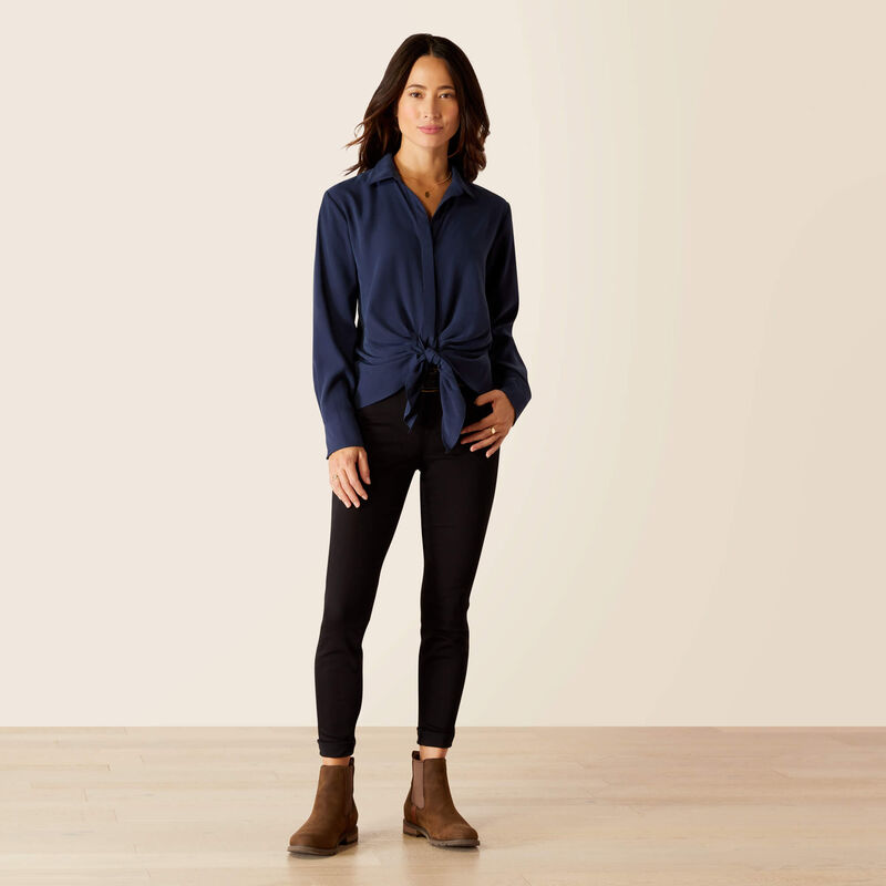 Ariat Wms Larkspur LS Blouse Navy - Black Friday Sale