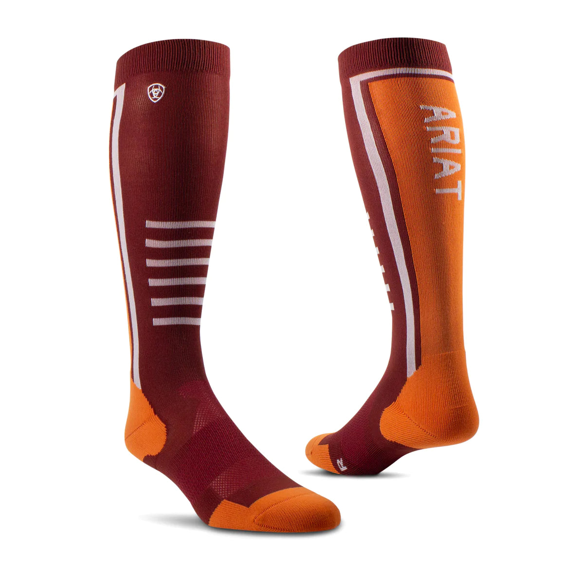 Ariat Uni Ariattek Slimline Performance Socks Fired Brick/Pumpkin