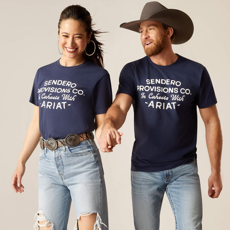 Ariat Mns Sendero Provisions SS T Shirt Navy - EOFY Sale
