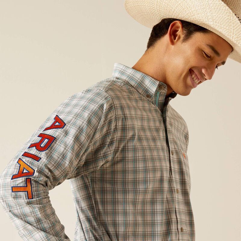 Ariat Mns Pro Team Luca Fitted Long Sleeve Shirt Gray - Black Friday Sale