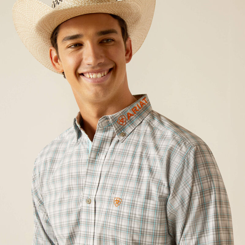 Ariat Mns Pro Team Luca Fitted Long Sleeve Shirt Gray - Black Friday Sale