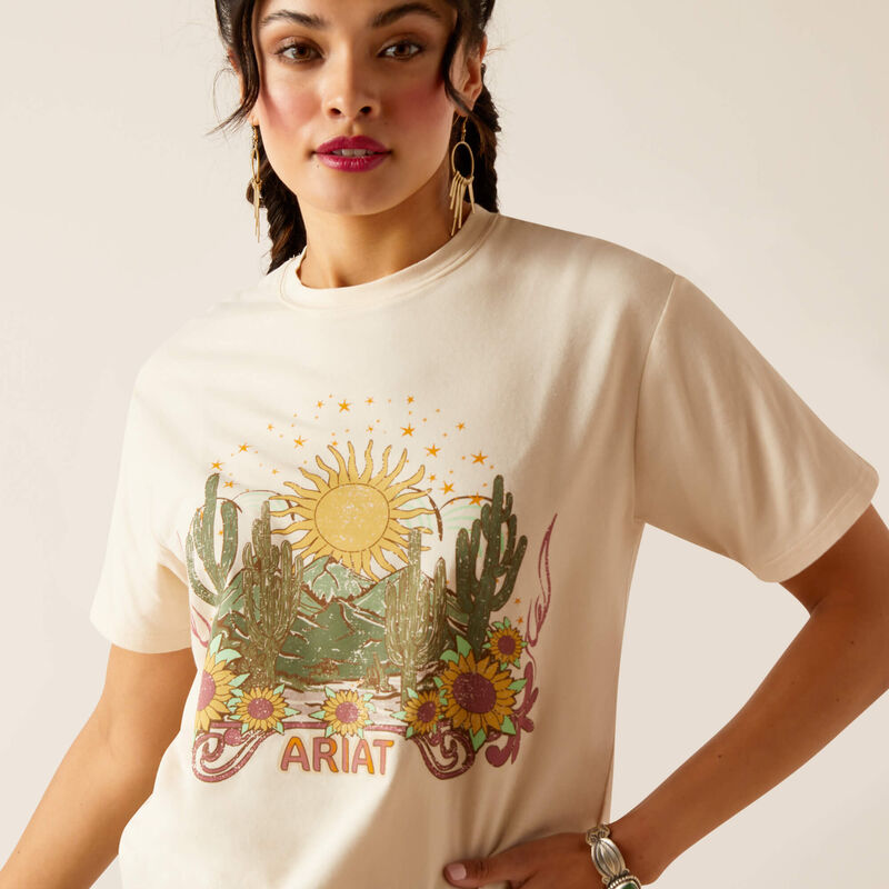 Ariat Wms Desert Dreaming SS T Shirt Natural - Black Friday Sale