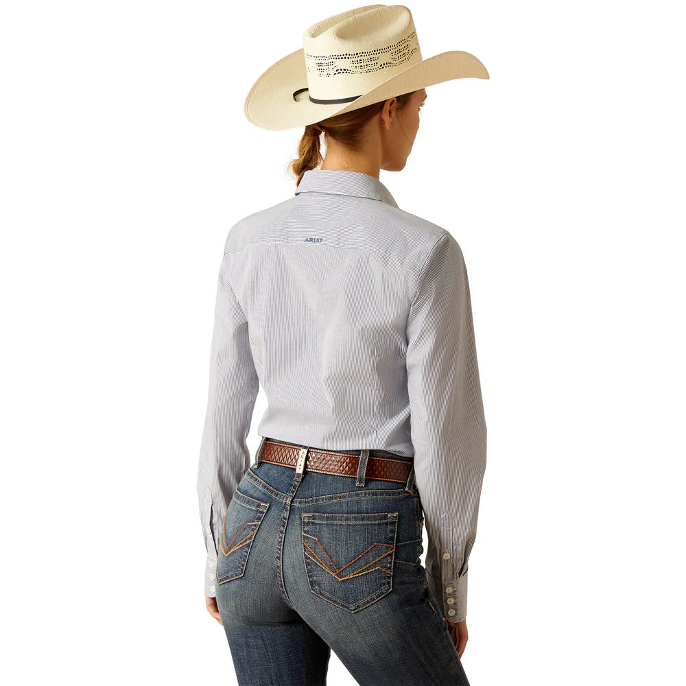 Ariat Wms Wrinkle Resistant Kirby LS Shirt True Blue