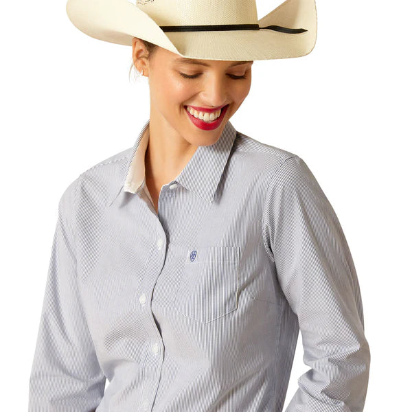 Ariat Wms Wrinkle Resistant Kirby LS Shirt True Blue