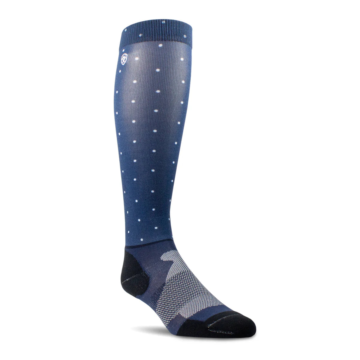 Ariat Wms Ariattek Slim Printed Socks Navy Dot