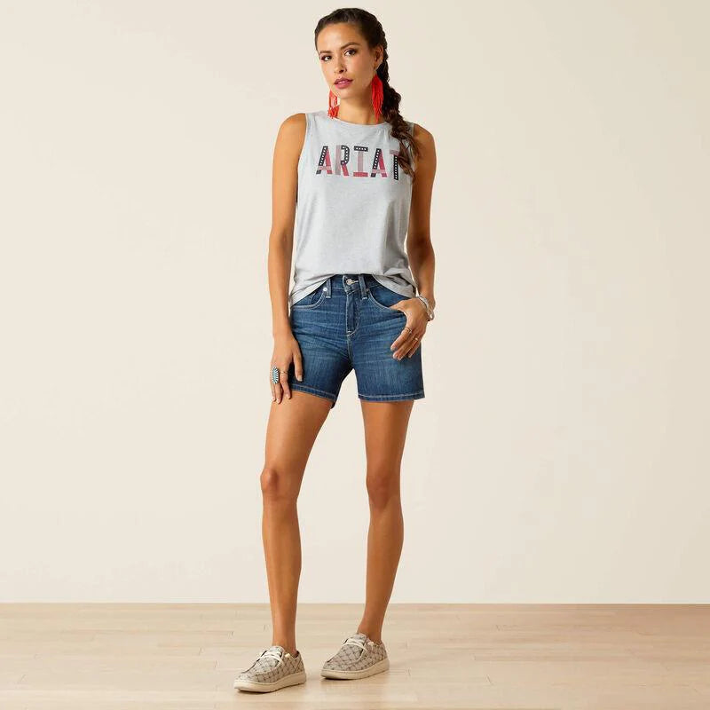 Ariat Wms Pride Sleevelss Tank Chambray Blue