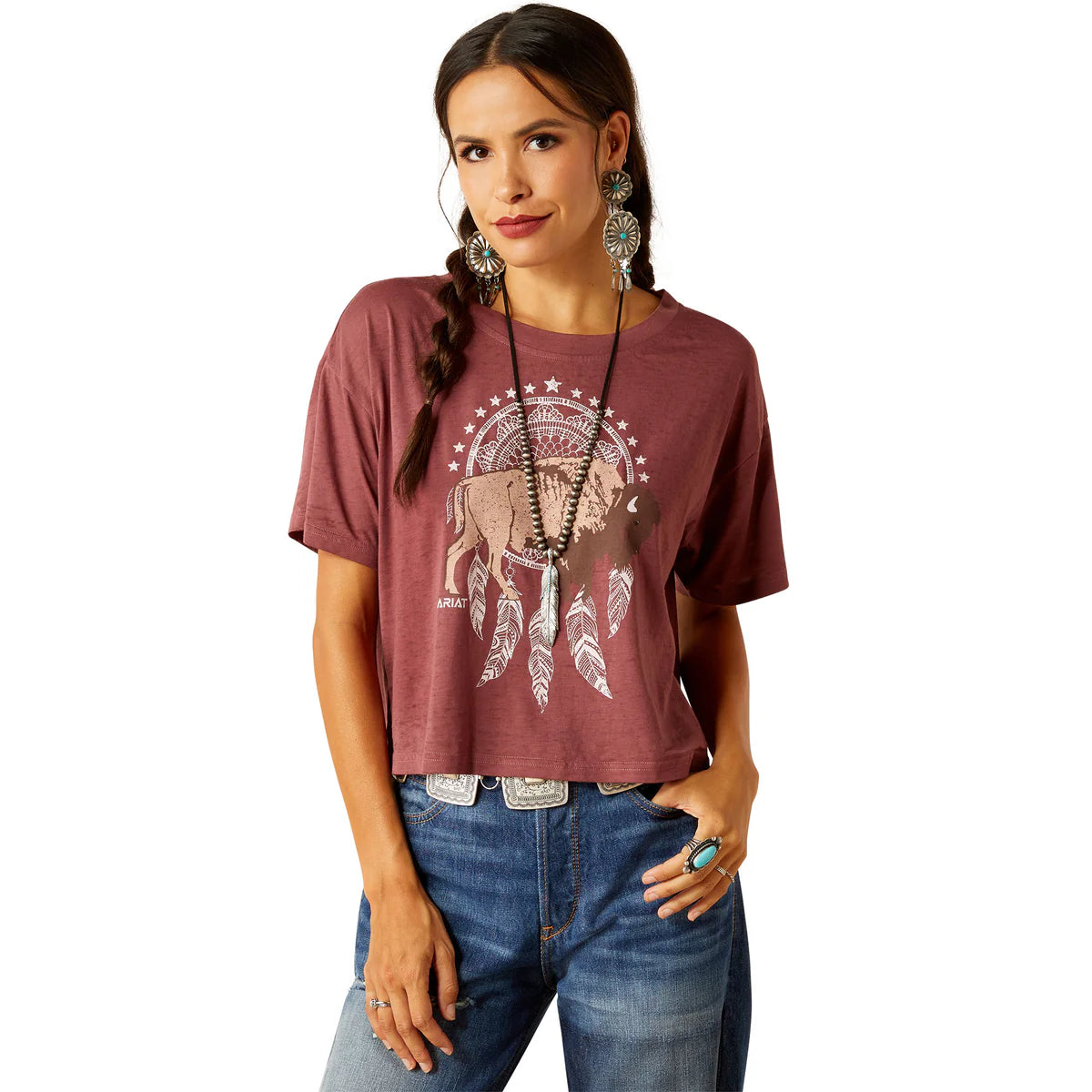 Airat Wms Buffalo Territory Cropped SS Tee Wild Ginger - Black Friday Sale