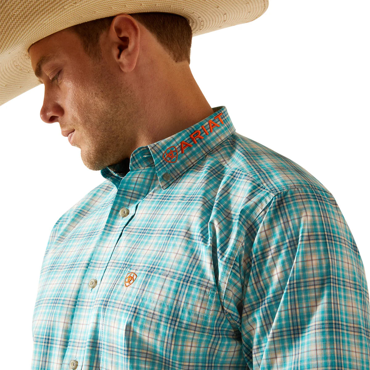 Ariat Mns Pro Team Vincent LS Shirt Turquoise - Black Friday Sale
