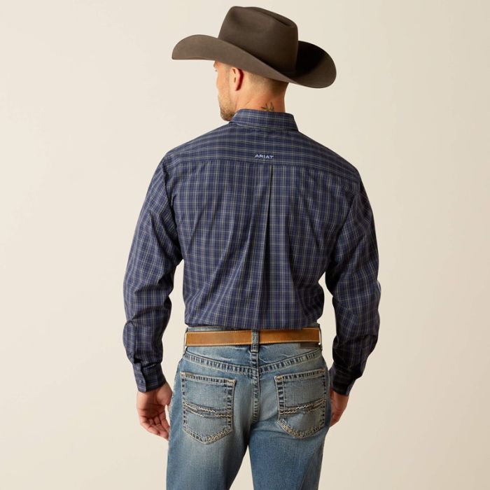 Ariat Mns Pro Series Team Kolt LS Shirt Navy Blue/Light Blue