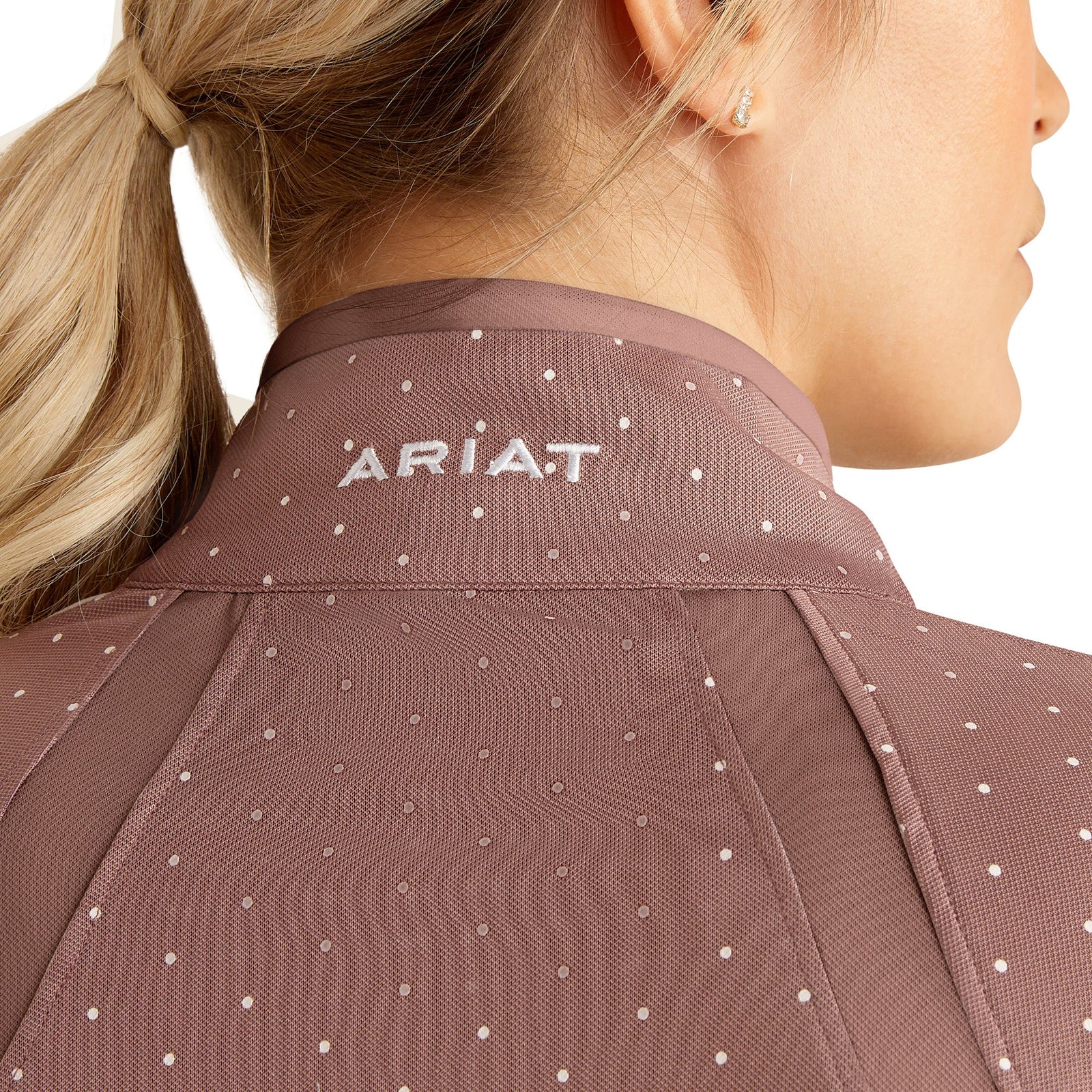 Ariat Wms Sunstopper 3.0 1/4 Zip Twilight Mauve Dot- Black Friday Sales