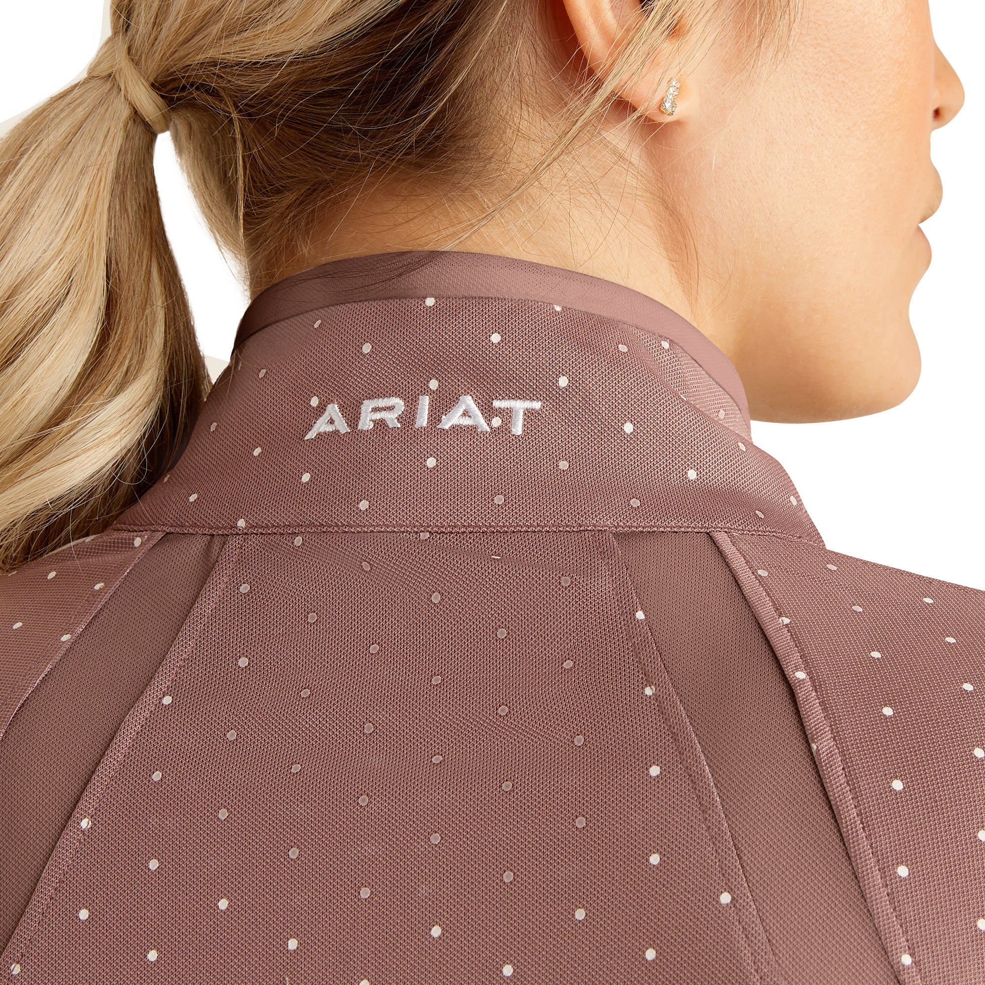 Ariat Wms Sunstopper 3.0 1/4 Zip Twilight Mauve Dot- Black Friday Sales