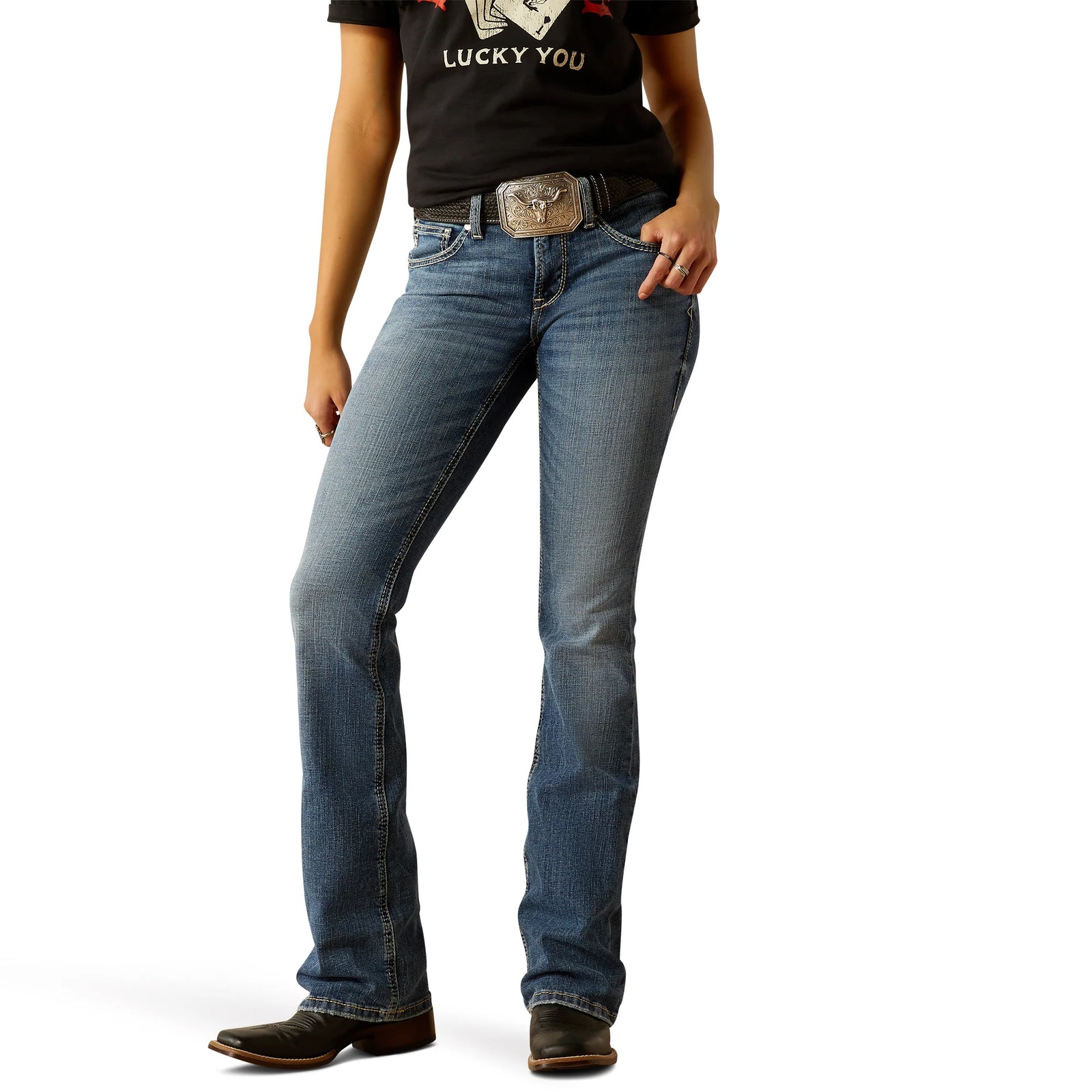 Ariat Wms Perfect Rise Boot Cut Brittany Indianna - Christmas Sale