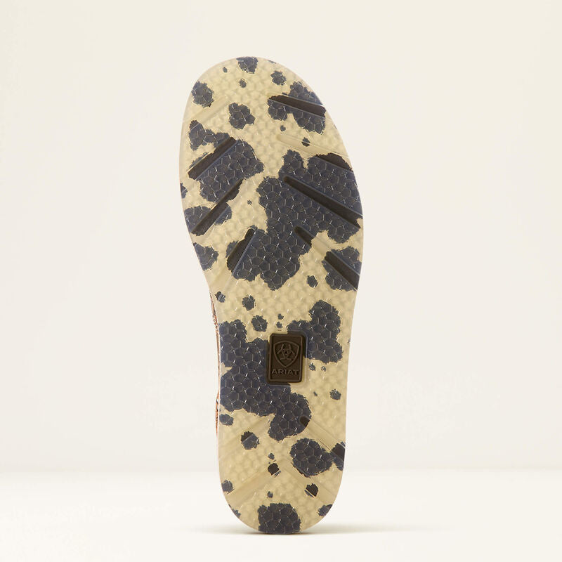 Ariat Wms Cruiser Tan Floral Emboss/Tan and White Brindle Hair On