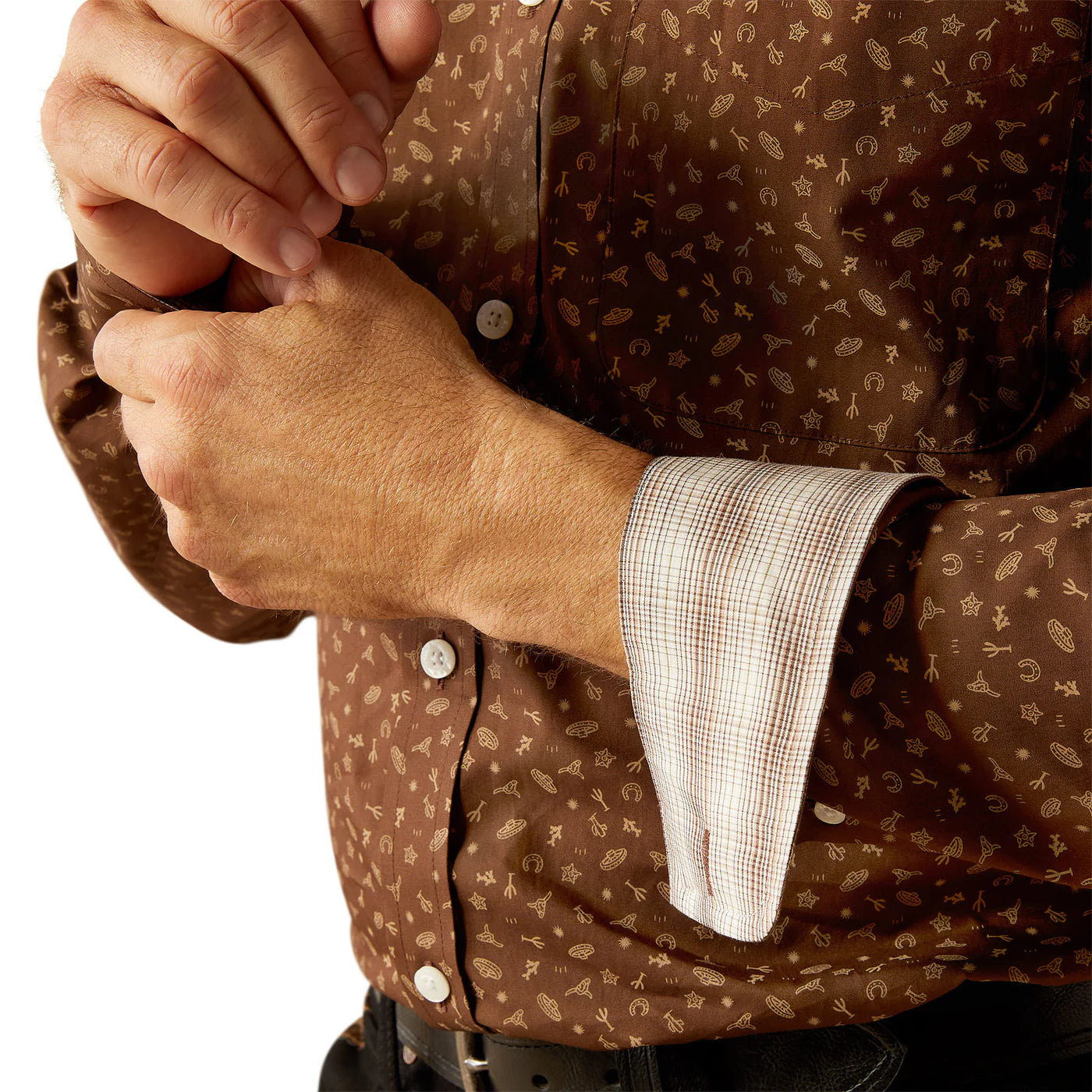 Ariat Mns Wrinkle Free Farley Fitted LS Shirt Brown