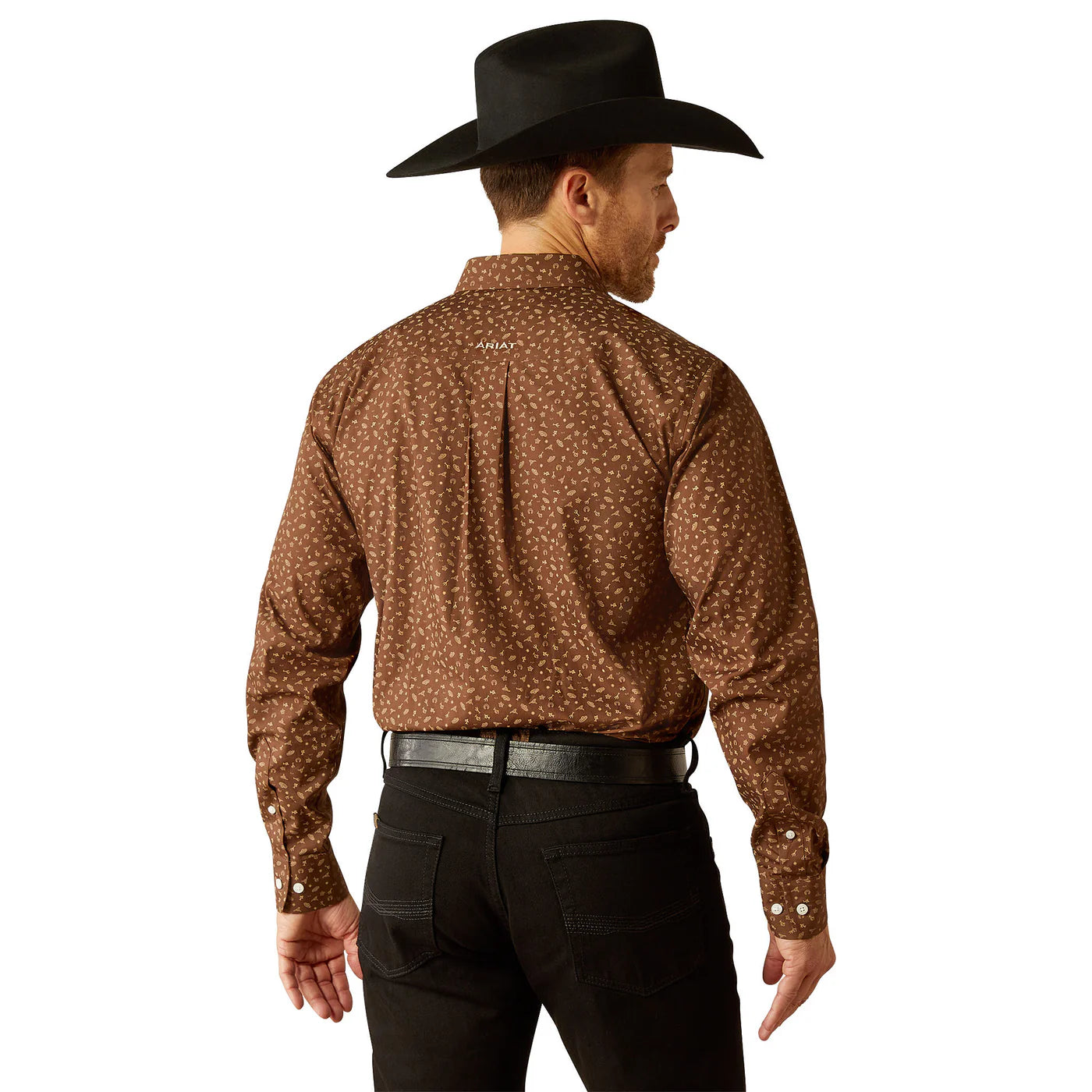 Ariat Mns Wrinkle Free Farley Fitted LS Shirt Brown